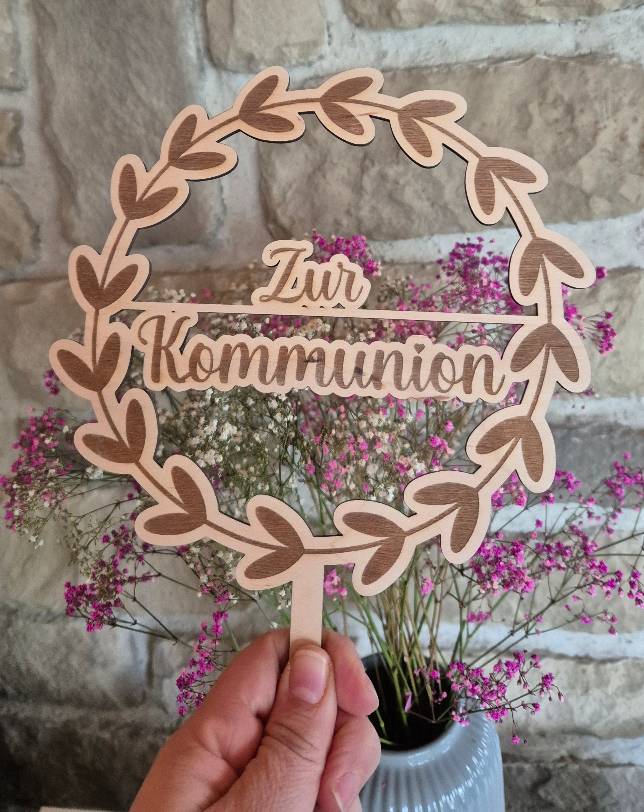 Dekostecker "Zur Taufe", "Zur Kommunion", "Zur Firmung“, "Zur Konfirmation", "Zur Jugendweihe"