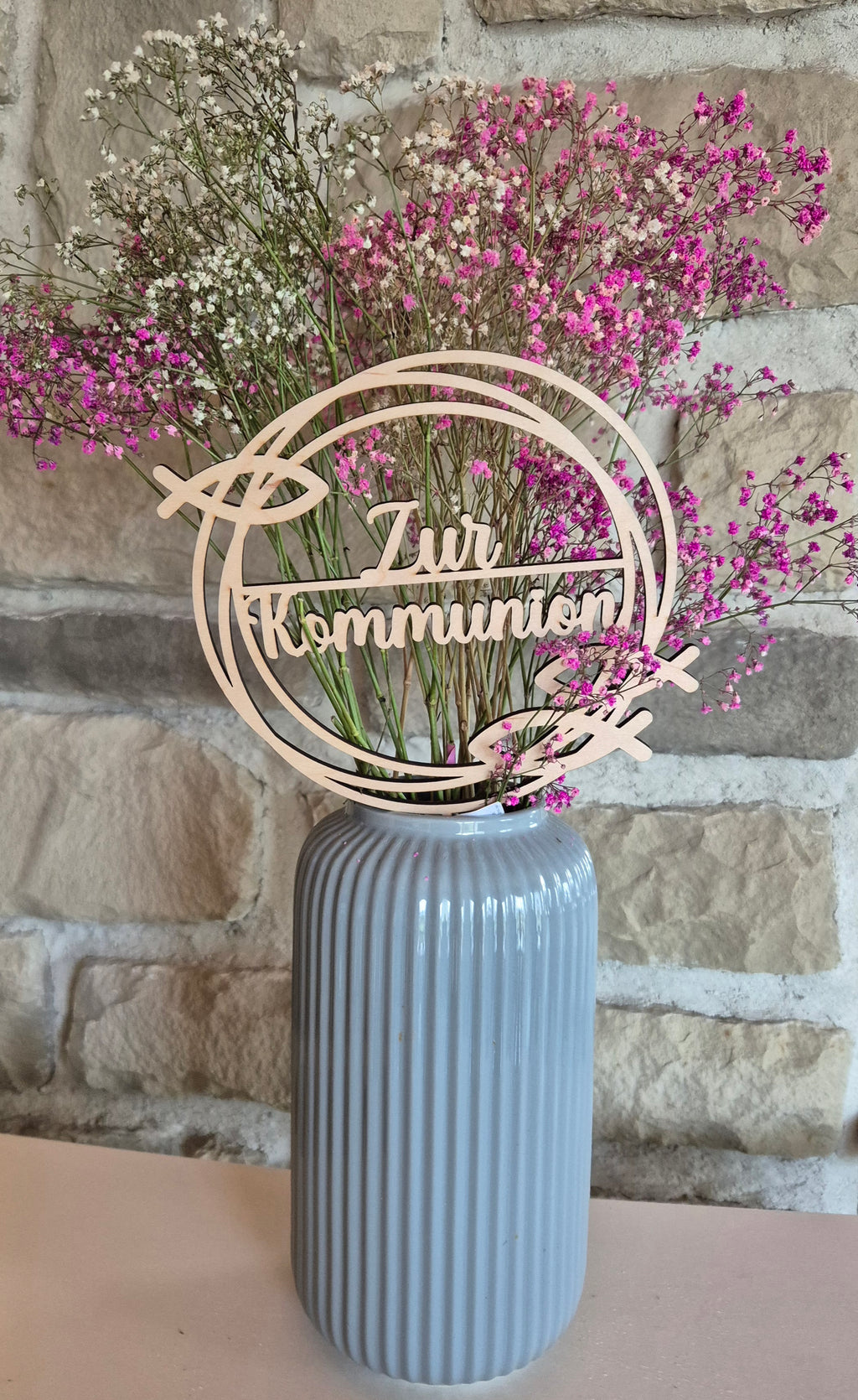 Dekostecker Fische „Zur Taufe“, „Zur Kommunion“, „Zur Firmung“ oder „Zur Konfirmation“