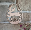 Türkranz aus Holz „Hase im Frühling“