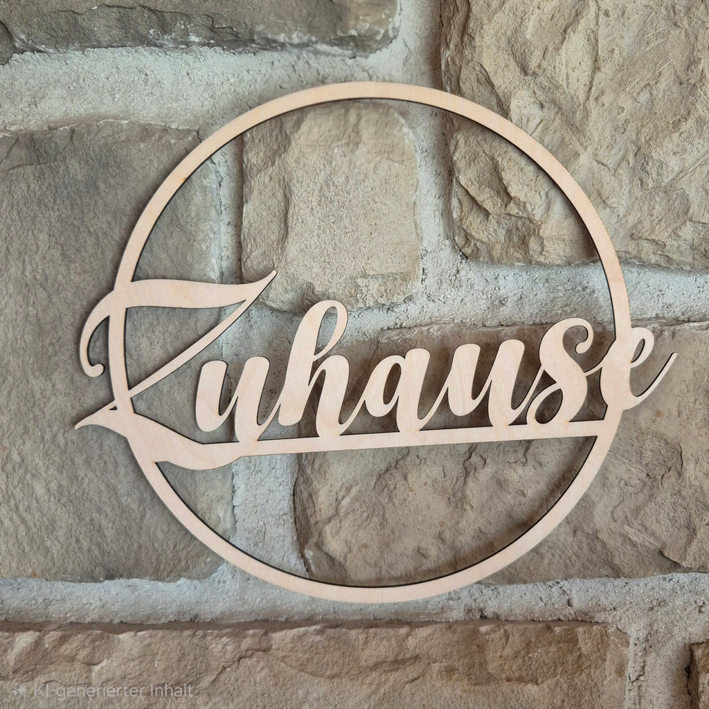 Türkranz „Zuhause“ aus Holz – Moderne Türdekoration