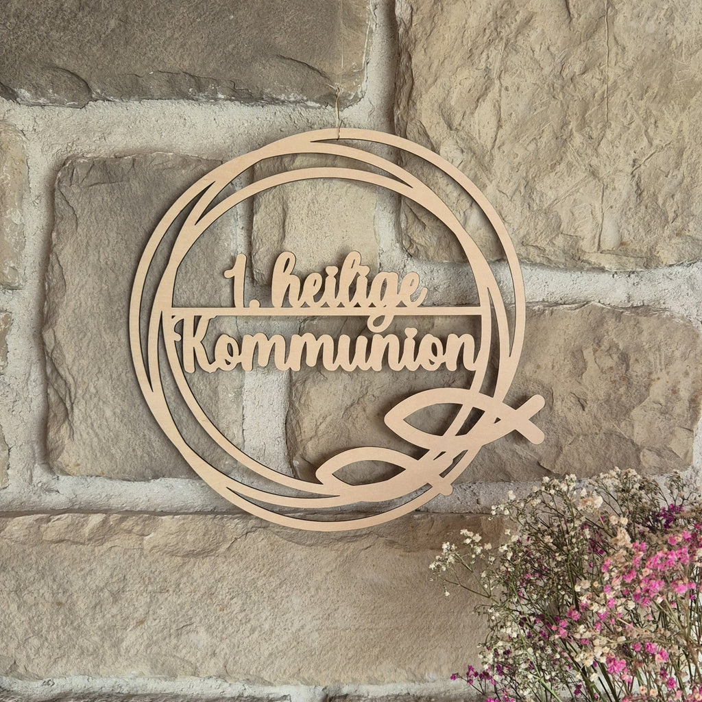 Türkranz Fische "Meine Taufe", "1. heilige Kommunion", "Meine Firmung“, "Meine Konfirmation", "Meine Jugendweihe"