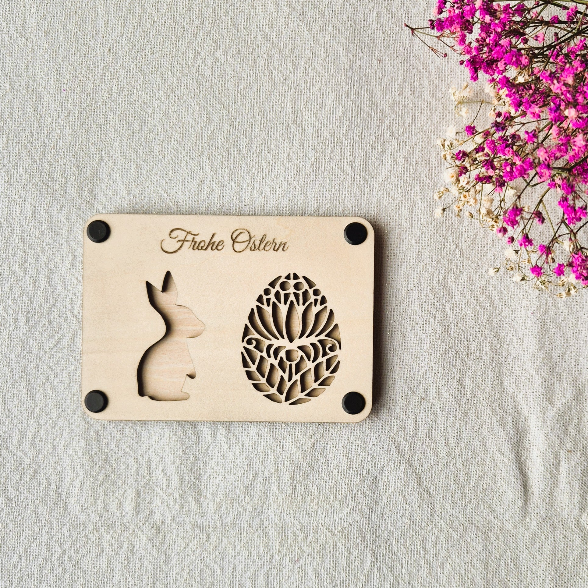 Geldgeschenkverpackung aus Holz – Frohe Ostern