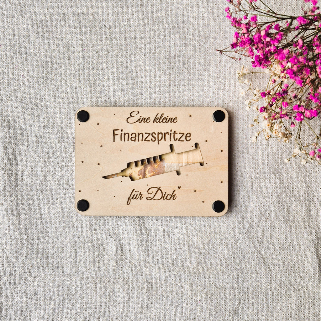 Geldgeschenkverpackung aus Holz