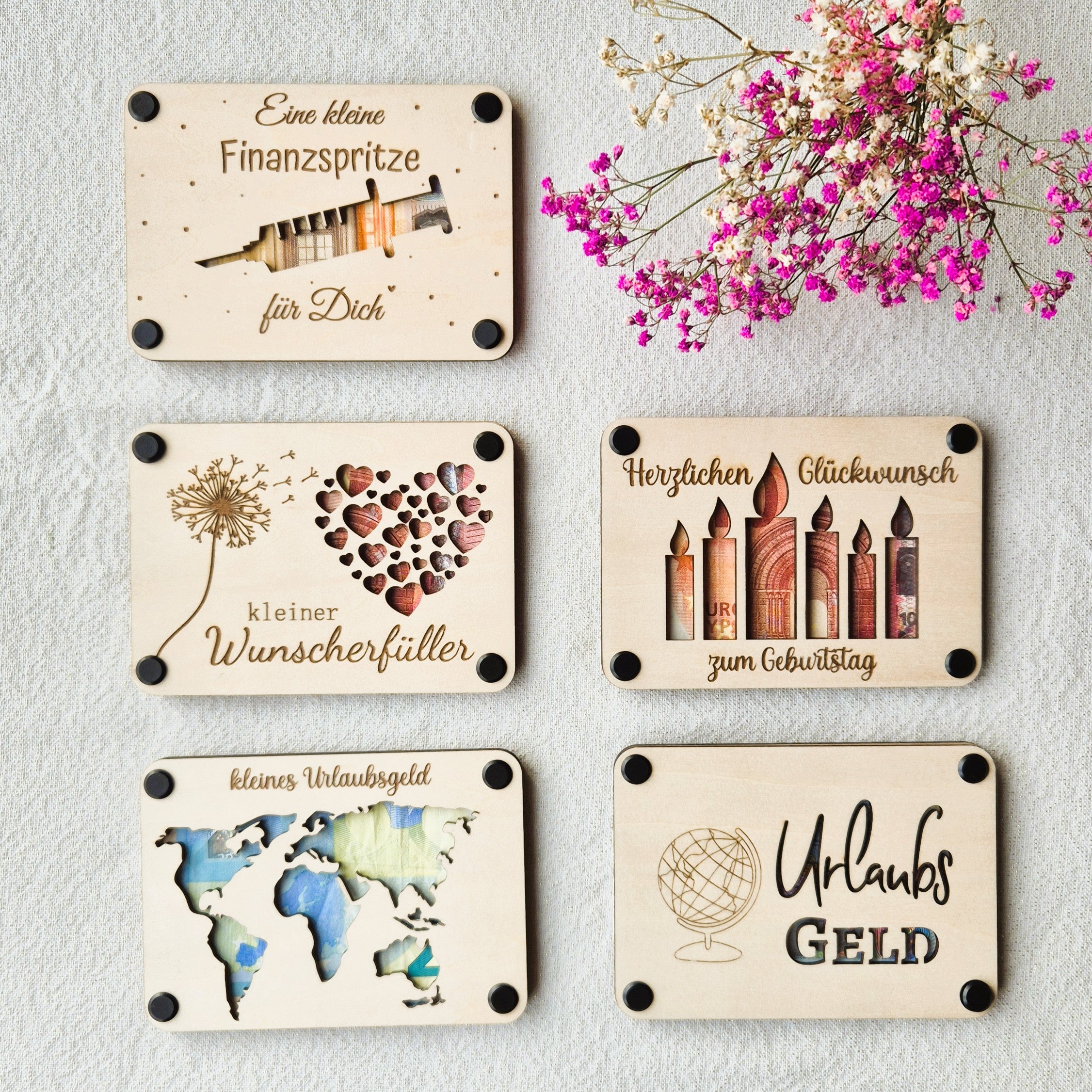 Geldgeschenkverpackung aus Holz