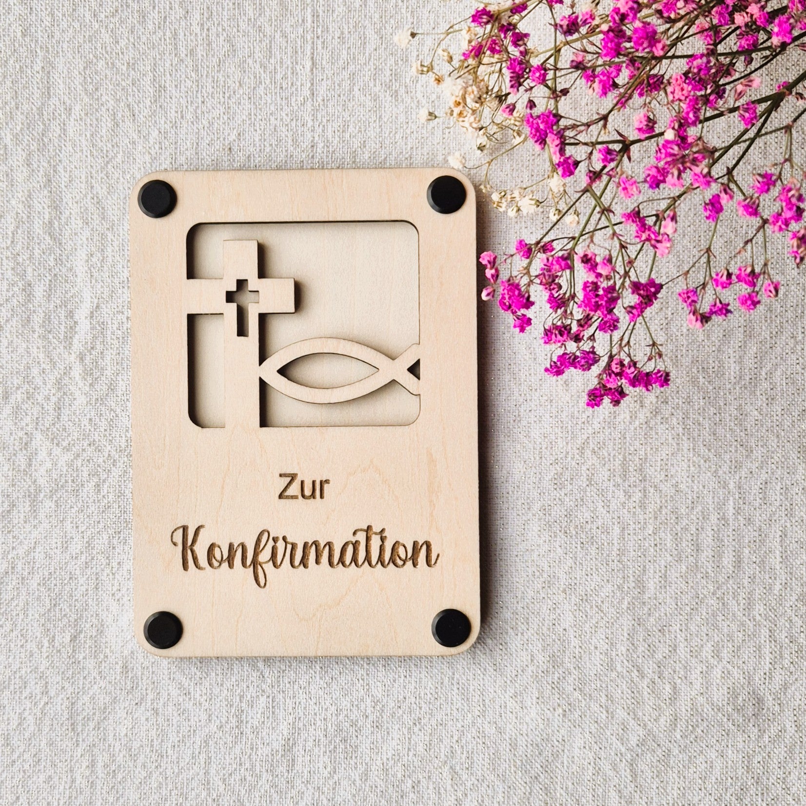Geldgeschenkverpackung aus Holz – Kommunion, Firmung, Konfirmation