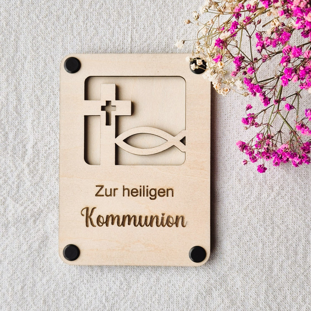 Geldgeschenkverpackung aus Holz – Kommunion, Firmung, Konfirmation