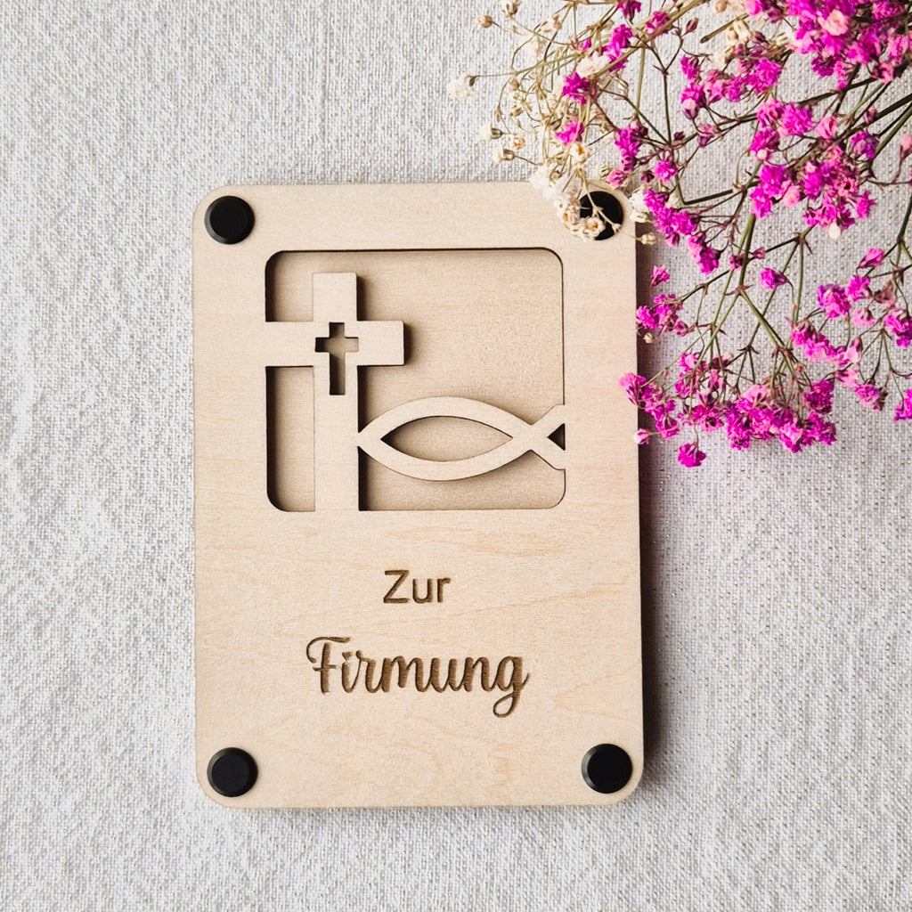 Geldgeschenkverpackung aus Holz – Kommunion, Firmung, Konfirmation