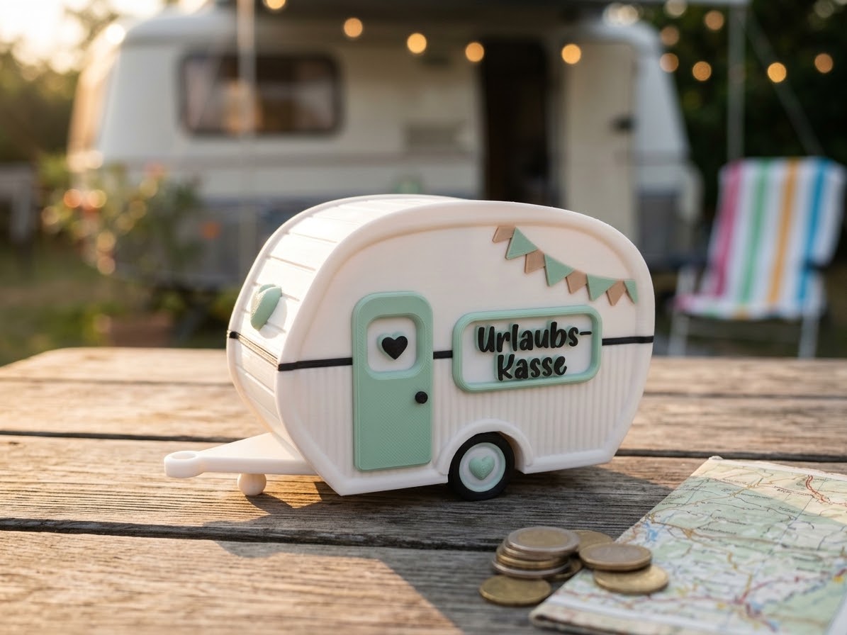 Spardose Wohnwagen Urlaubskasse