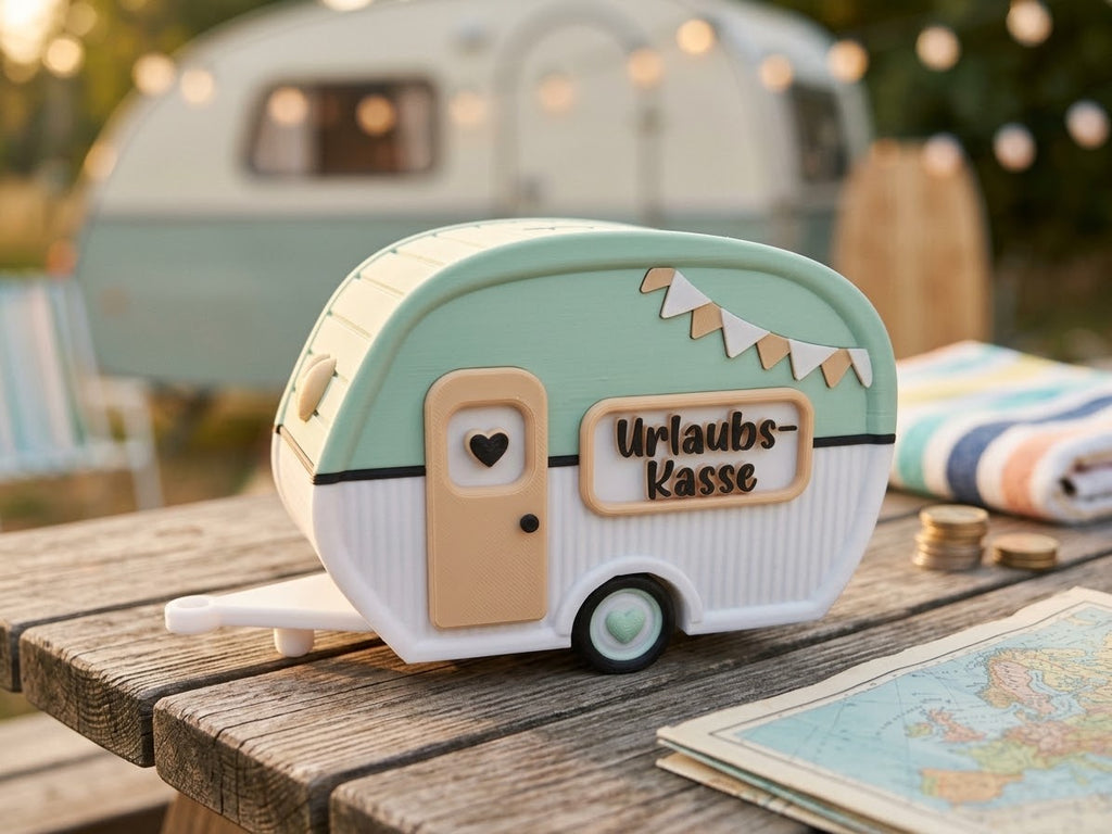 Spardose Wohnwagen Urlaubskasse
