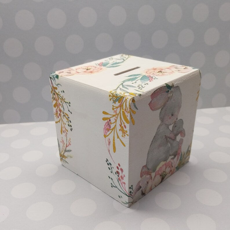 Spardose Hase Mama mit Baby