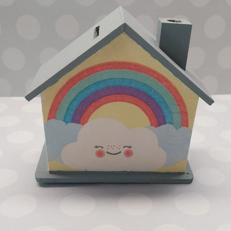 Spardose Wolke und Regenbogen mit Namen