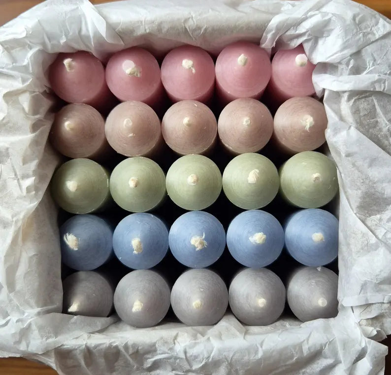 Stabkerze Set 100 x 22 mm pastell KERZENFARM HAHN