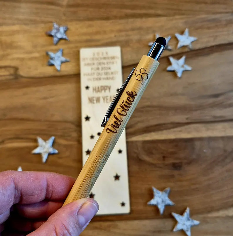 Neujahrsgeschenk Frohes neues Jahr Kugelschreiber mit Viel Glück
