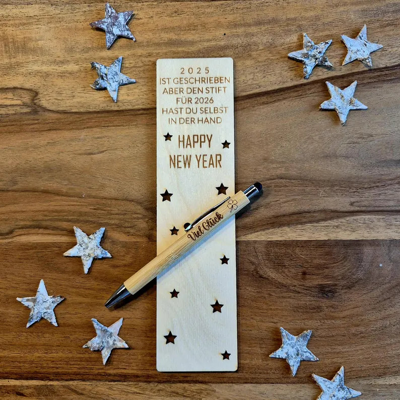 Neujahrsgeschenk Frohes neues Jahr Kugelschreiber mit Viel Glück