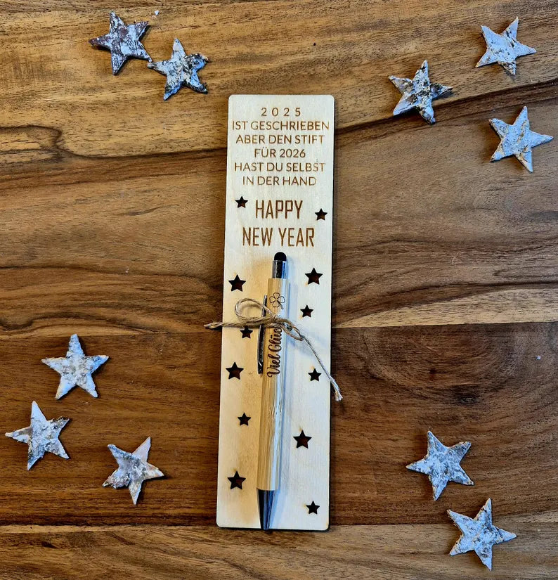 Neujahrsgeschenk Frohes neues Jahr Kugelschreiber mit Viel Glück