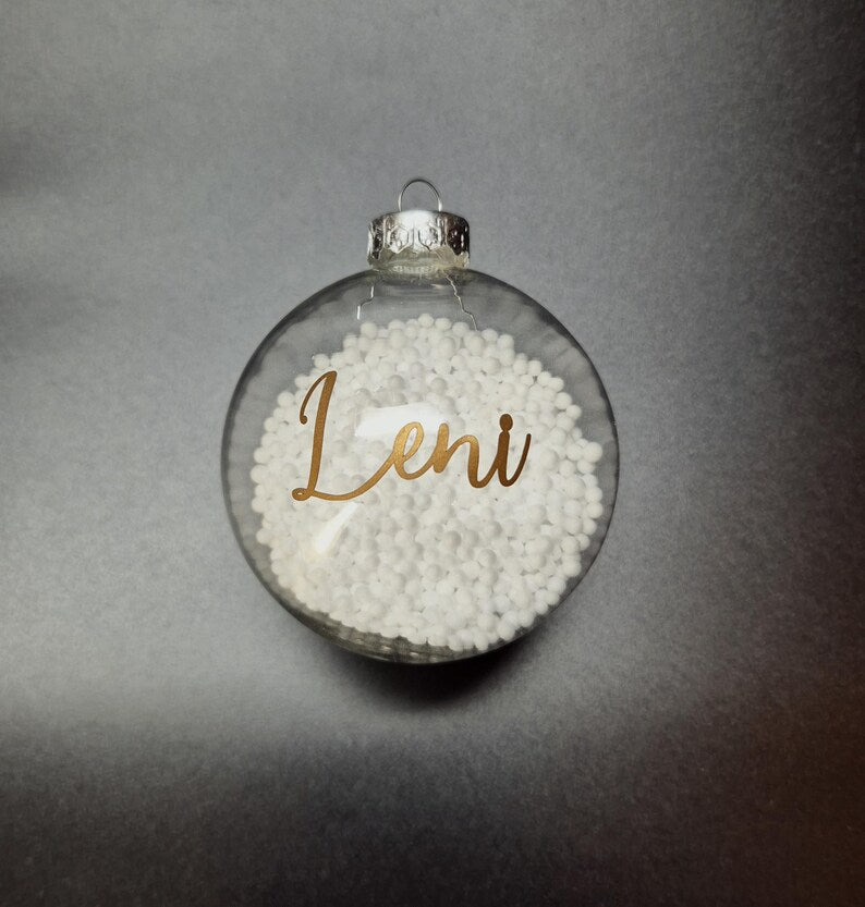 Personalisierte Christbaumkugel aus Glas Weihnachtskugel