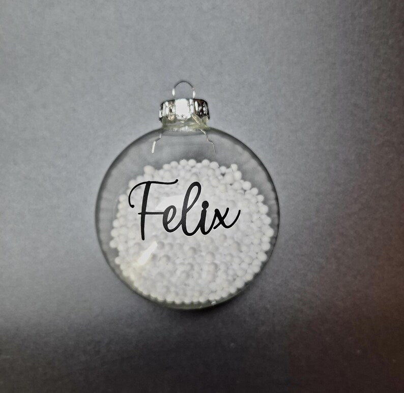 Personalisierte Christbaumkugel aus Glas Weihnachtskugel