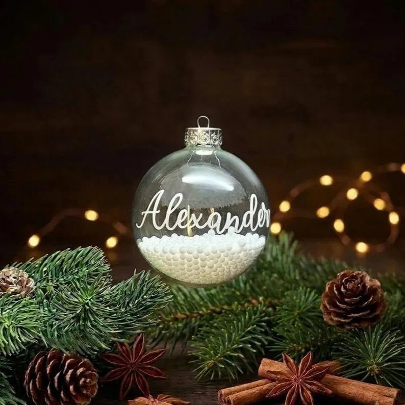 Personalisierte Christbaumkugel aus Glas Weihnachtskugel