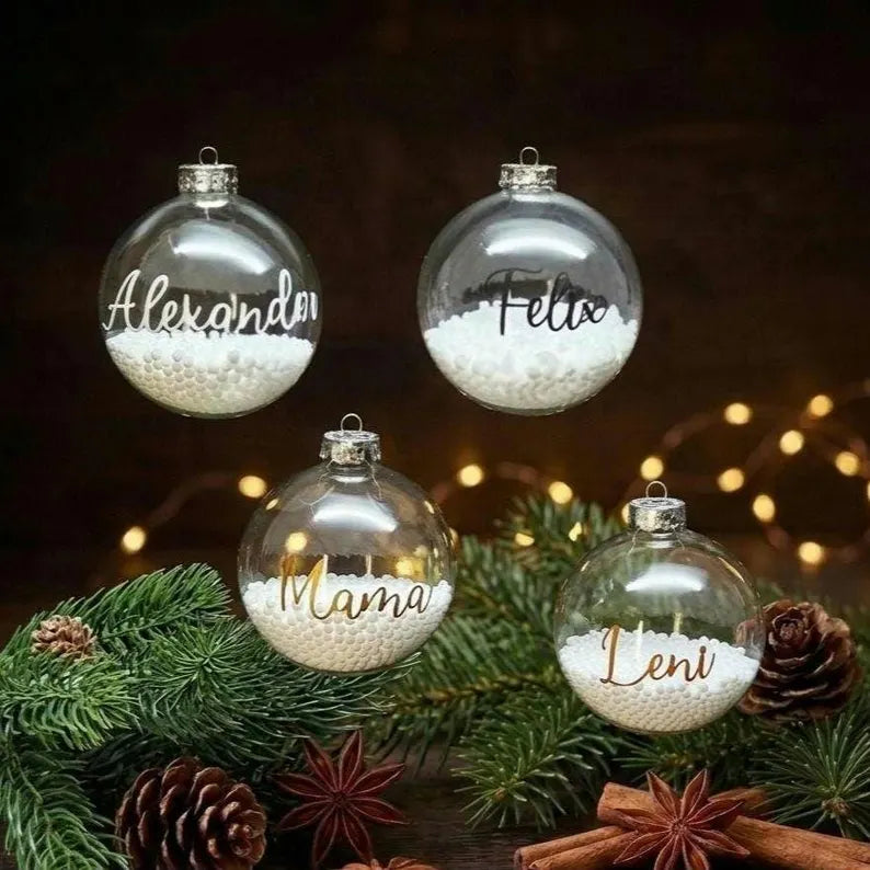 Personalisierte Christbaumkugel aus Glas Weihnachtskugel