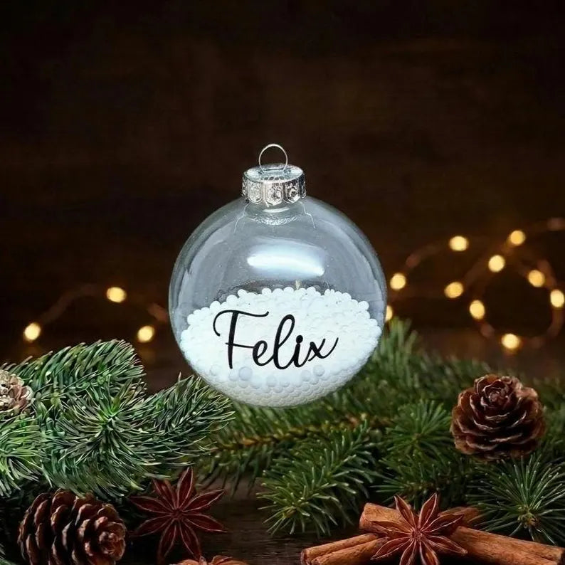 Personalisierte Christbaumkugel aus Glas Weihnachtskugel