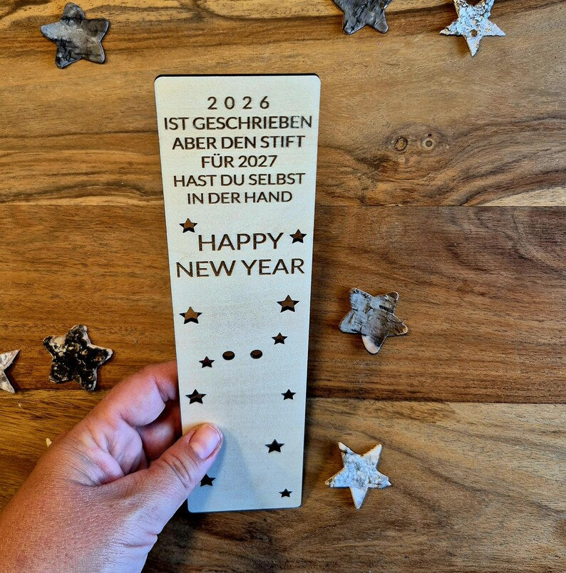 Neujahrsgeschenk für Mitarbeiter mit Holzkugelschreiber
