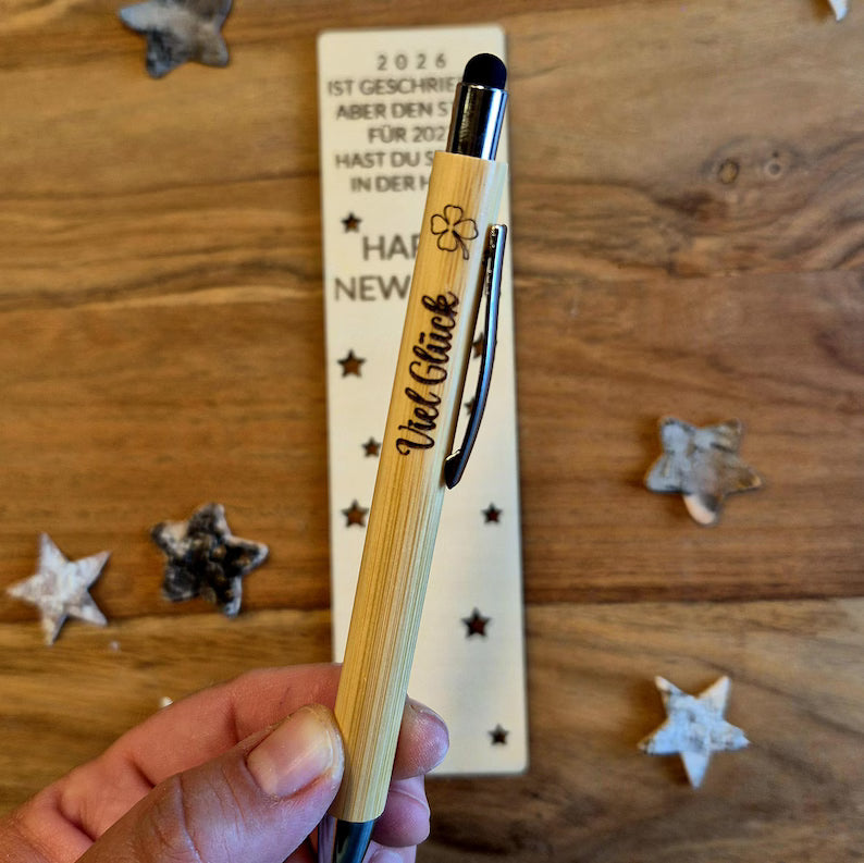 Neujahrsgeschenk für Mitarbeiter mit Holzkugelschreiber