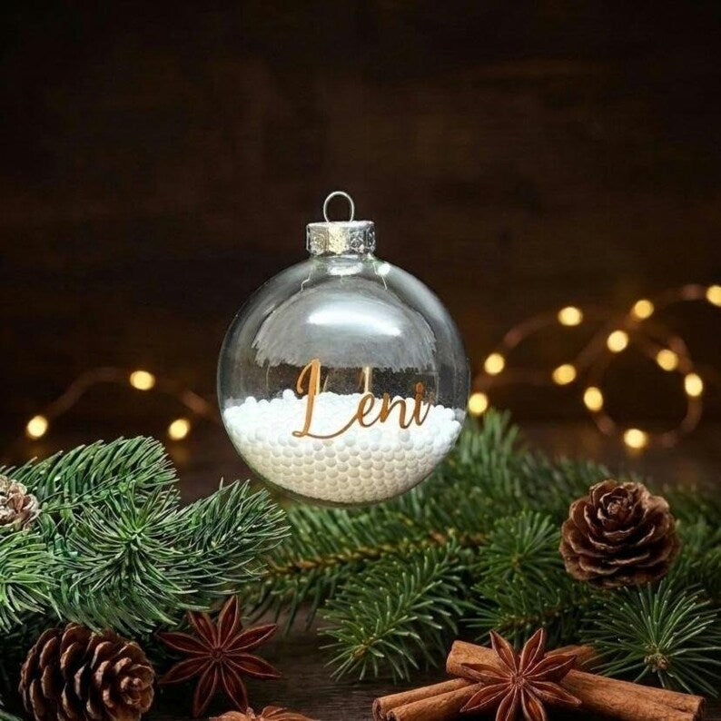Personalisierte Christbaumkugel aus Glas Weihnachtskugel