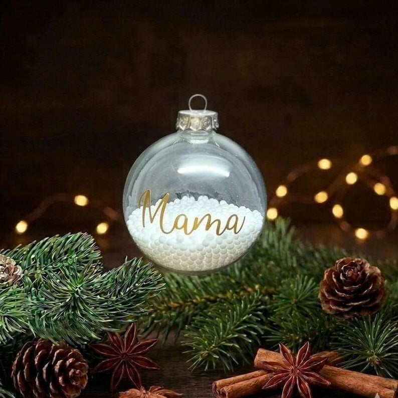 Personalisierte Christbaumkugel aus Glas Weihnachtskugel
